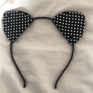 Sparkly black cat headband same on both sides